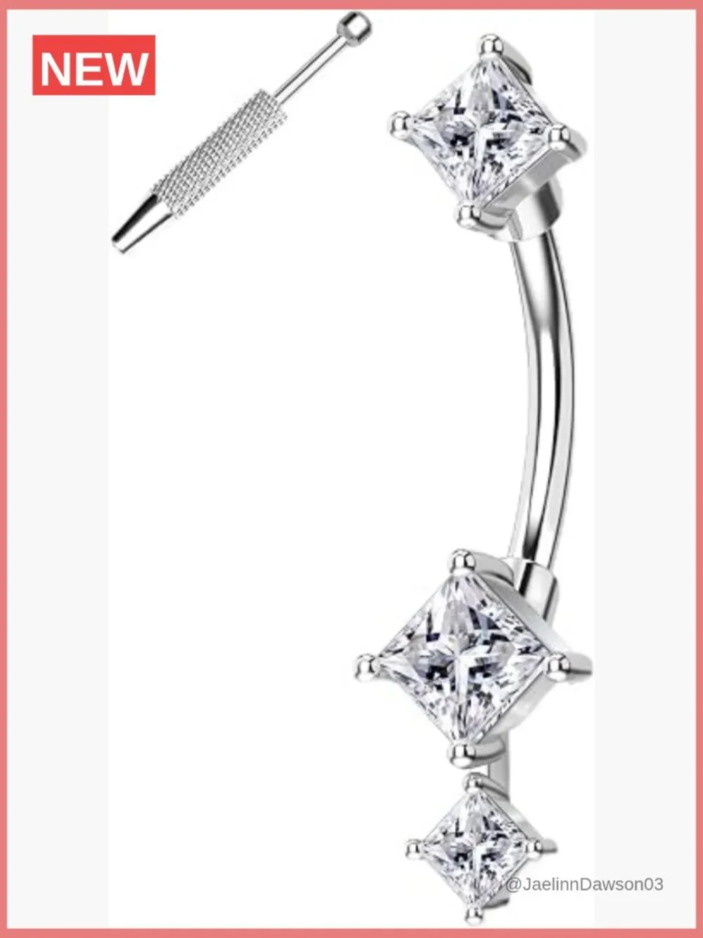 Minimalist Rook Earrings 8mm Silver Stainless Steel Clear CZ Curved Barbell 16G